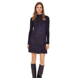 TORY BURCH MERINO PIECED-SUEDE SWEATER on Sale!